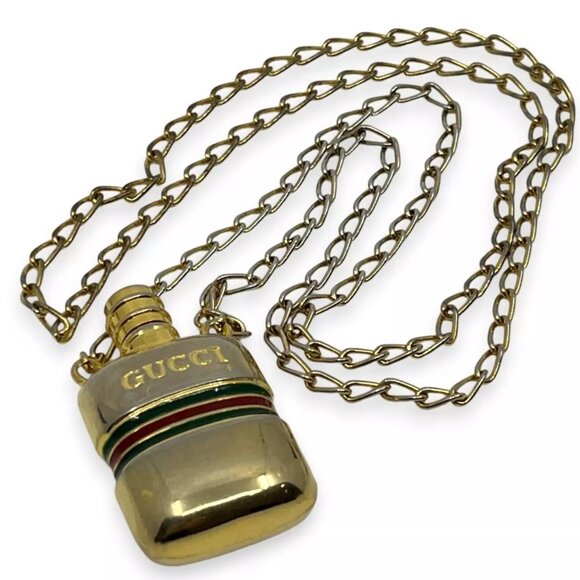 Gucci Gold-Plated Perfume Bottle Pendant Necklace - Picture 2 of 10